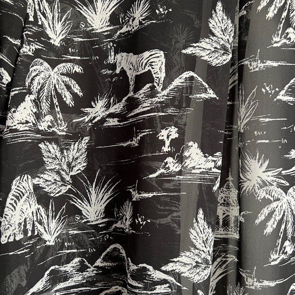 Black & White Sheer Safari Long sleeve Button Up Tunic Top - Picture 7 of 13